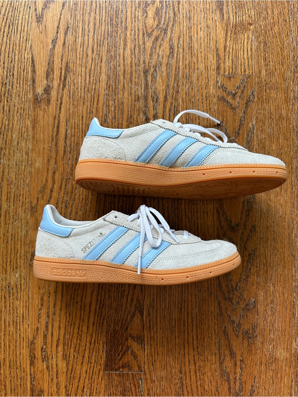 adidas Women's size 9 Handball Spezial Beige and Blue Sneakers